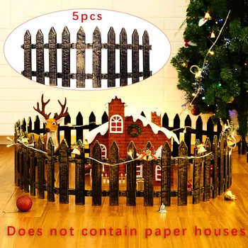 

5pcs Retro copper Plastic Christmas Tree Fence Courtyard Flower Garden Vegetable Indoor Garden Fence Kindergarten Decor