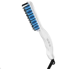 Многофункциональная расческа, выпрямитель для бороды, выпрямление волос, выпрямление, гребень для завивки, быстрая Укладка волос, светодиодный дисплей для мужчин