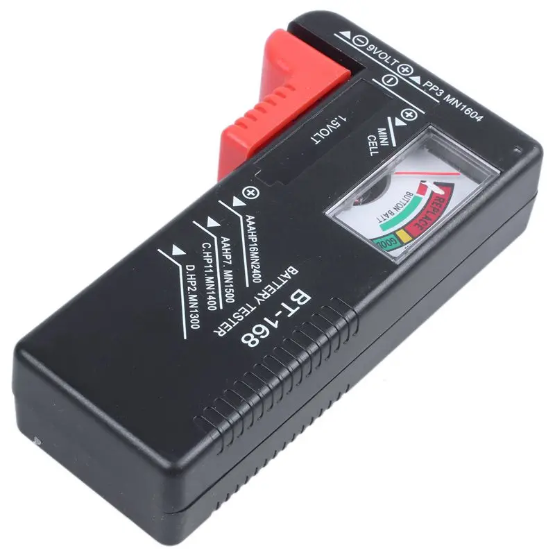 BT168 универсальный тестер для проверки батареи для AA AAA C D 9V 1,5 V кнопочных батарей