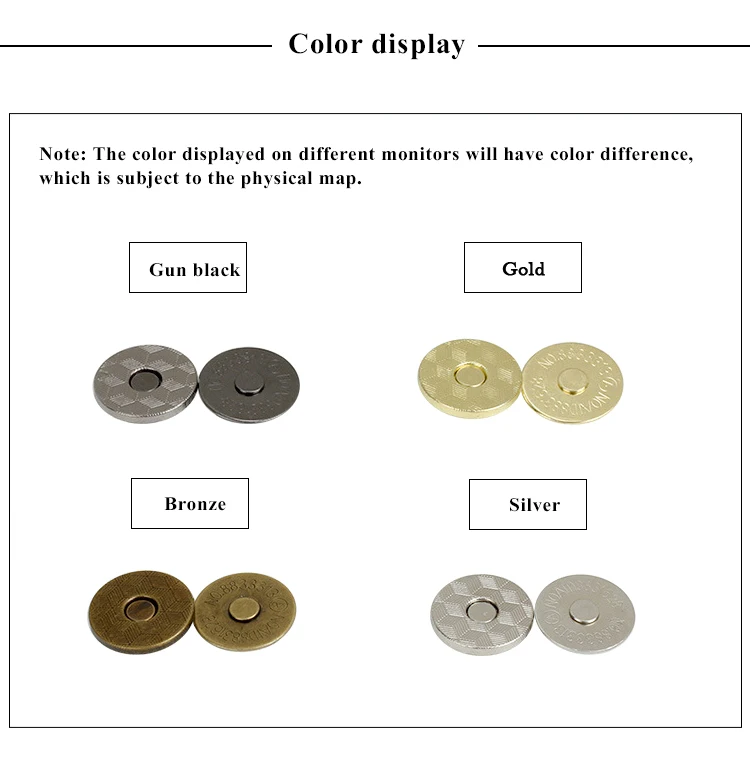 10 Stück/Packung, 10–18 mm, dünne Magnetknöpfe, Taschen, Magnet, automatische Adsorptionsschnalle, Metallknöpfe, Druckknöpfe, Geldbörsenknöpfe – Detail 4