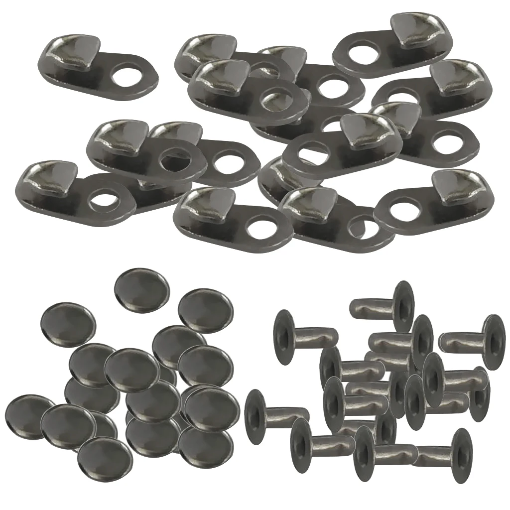 40 Pieces/ Sets Boot Lace Hooks Lace Fittings Buckles With Rivets Metal Alloy Materials for CAMPING/HIKING/CLIMBING
