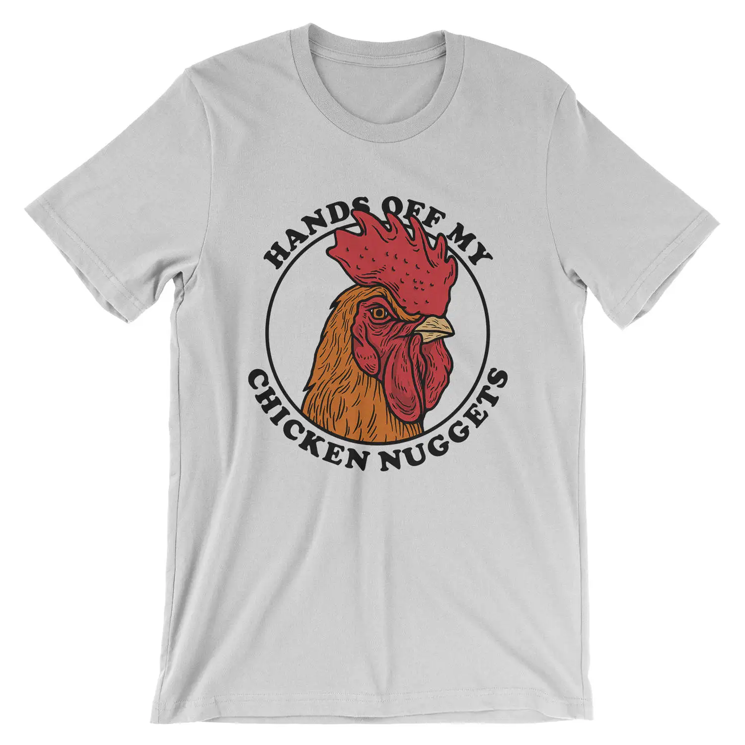 Hands Off My Chicken Nuggets Забавный петух шутка унисекс рубашка летние высокие хлопковые мягкие Топы Плюс Размер графическая футболка Женская Новинка