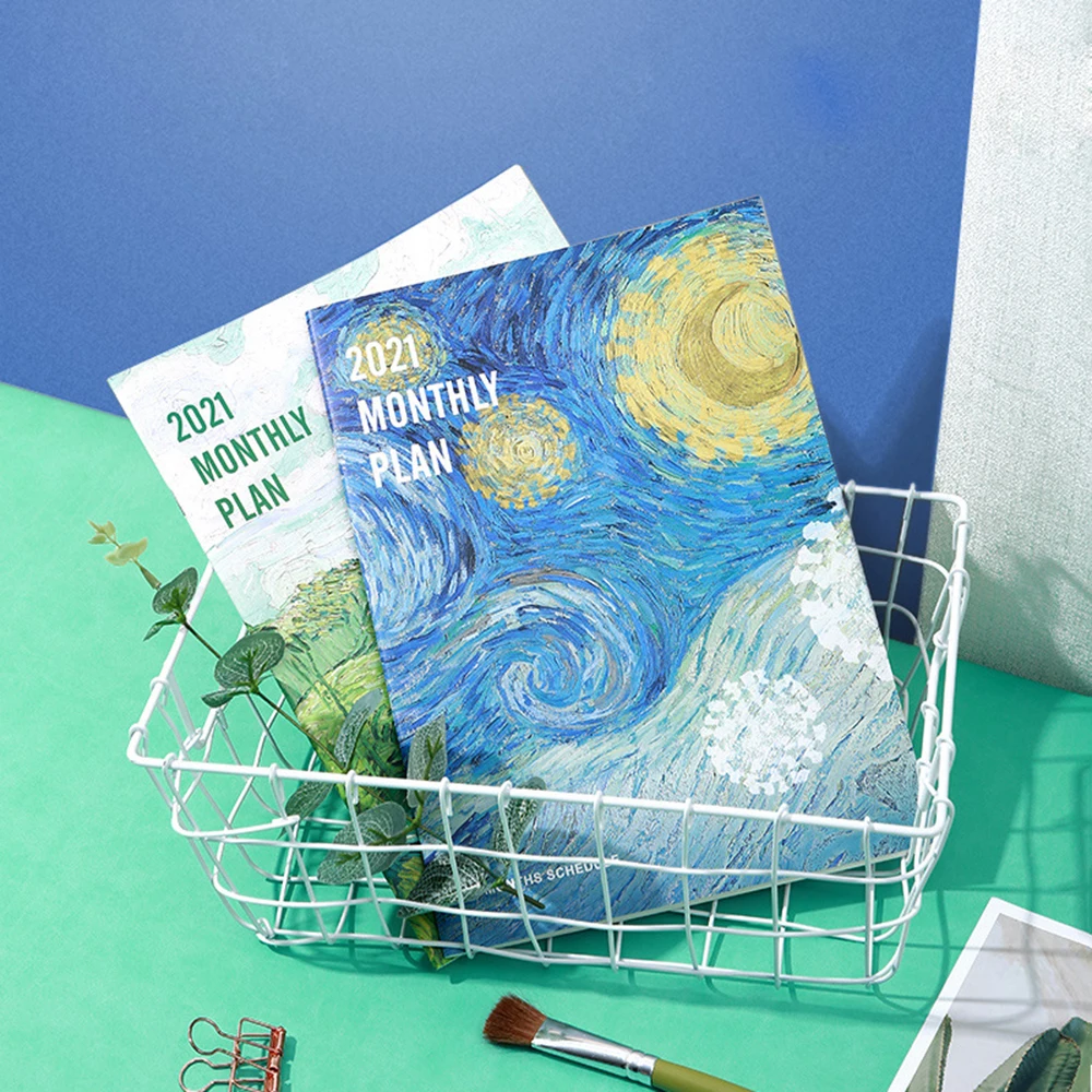 

2021 A4 Planner Organizer Monthly Weekly Plan Notebook Starry Sky Art Agenda Diary Journal Calendar Schedule Notepad