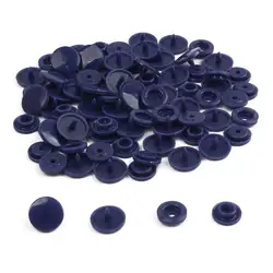 20 Sets of T5 12mm Round Plastic Snap Button Fasteners for Garments, Baby Clothes, and Quilts (Dark Blue)