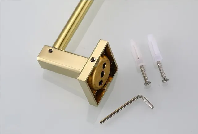 Bathroom Accessories Brass Gold Toilet Brush Holder,paper Holder,towel Bar,towel  Holder Bathroom Hardware Set Square Pvd Finish - Bath Hardware Sets -  AliExpress