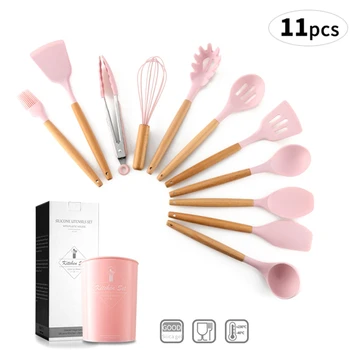 

11PCS Japanese Style beautiful Kitchenware Set Household Cooking Tool Sets With Storage Bucket