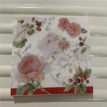 

Decoupage table paper napkins elegant tissue vintage towel flower strawberry birthday wedding party home beautiful decor 20
