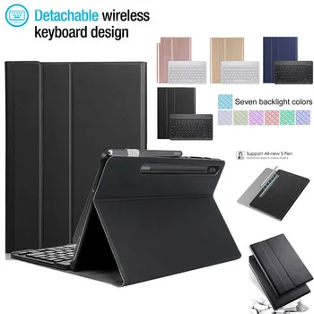 

30# Bluetooth Keyboard For Samsung Galaxy Tab S6 10.5 2019 SM-T860/T865 Backlit Bluetooth Colorful backlight Keyboard Case Cover