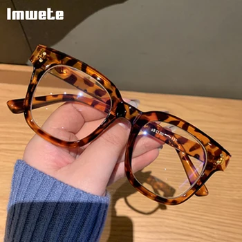 

Imwete Vintage Square Women's Glasses Frames Men Blue Light Blocking Computer Spectacle Transparent Optical Eyeglasses