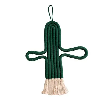 

Macrame Wall Hanging Boho Home Decoration Cactus Charm Car Hand-woven Tapestry