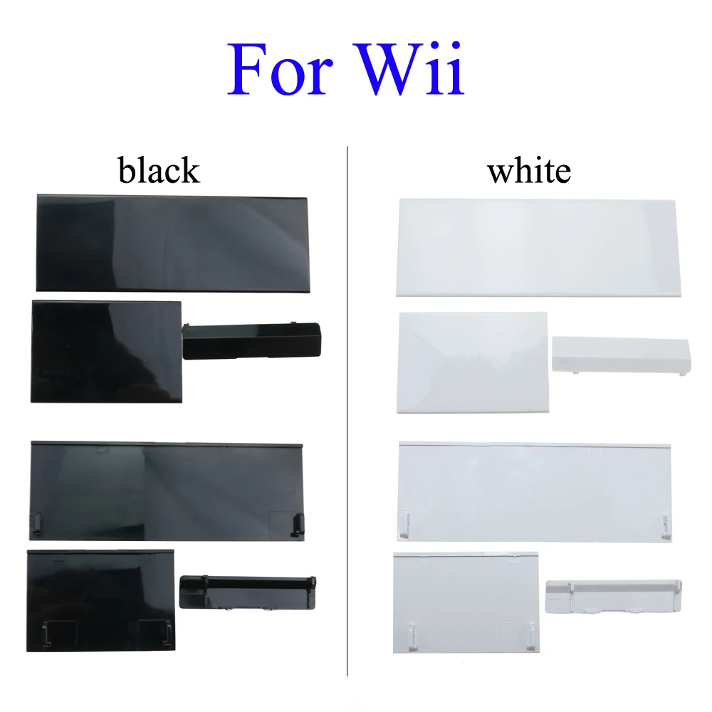 Yuxi Replacement Memeory Card Door Battery Back Door Cover 3 In 1 Door Covers Shell For Wii Console Black /White
