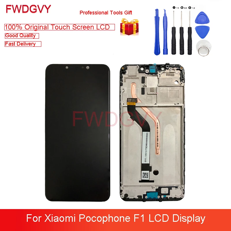 Оригинальный ЖК-дисплей 6 18 дюйма для Xiaomi Pocophone F1 10 сенсорных экранов Сменные