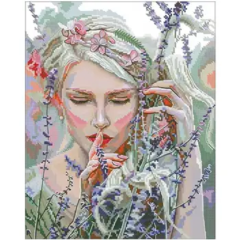 

Listen to the sound of flowers Counted Cross Stitch 11CT 14CT 18CT DIY Cross Stitch Kits Embroidery Needlework Sets home decor