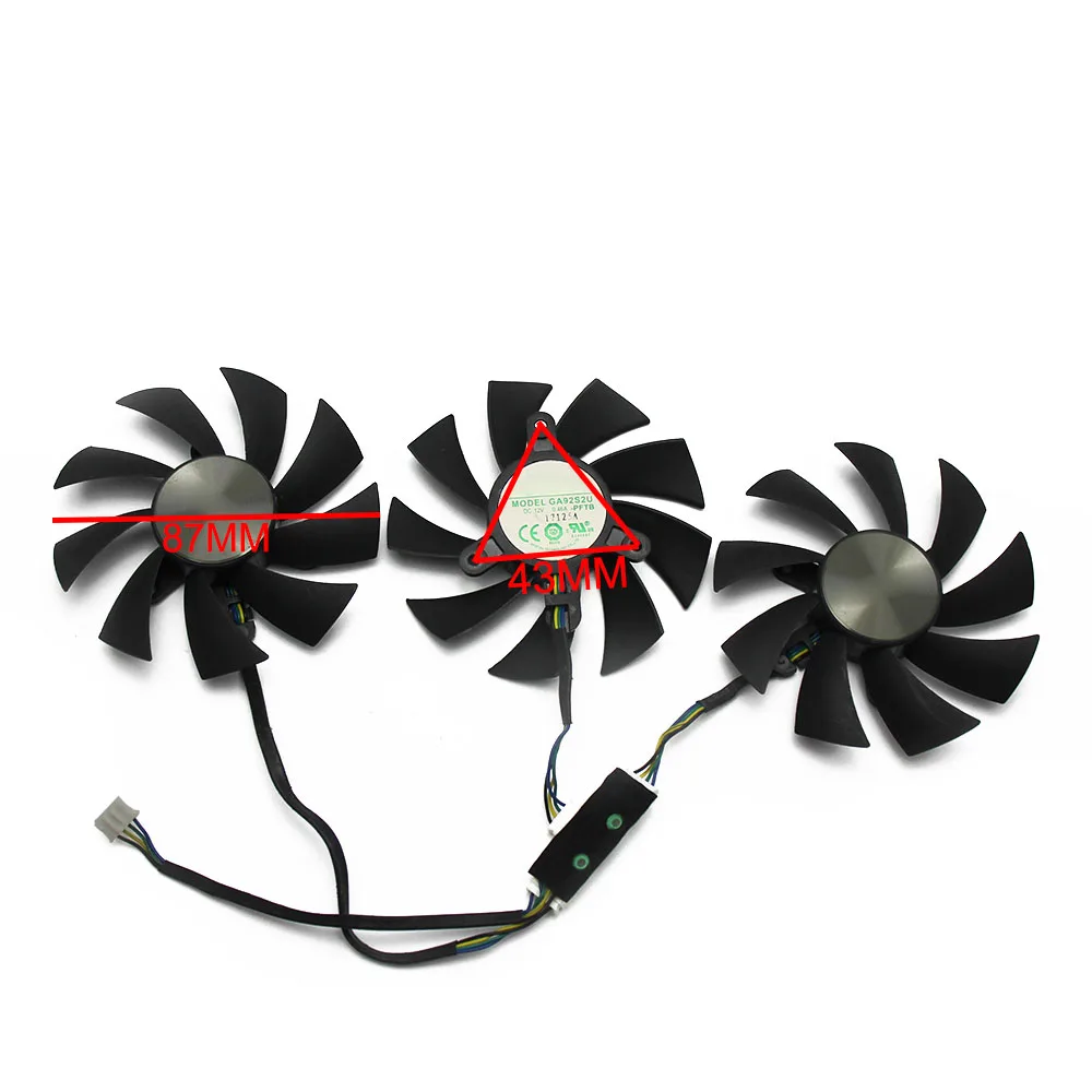 Для ZOTAC GTX1080Ti AMP! Экстремальный 11G видеокарта охлаждающий вентилятор GA92S2U DC12V 0.46A