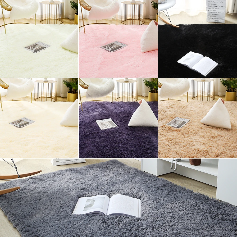 Thick Carpets for Living Room Modern Plush Rug Kids Bedroom Fluffy Floor Carpets Window Bedside Salon Sofa Table Decor Play Mat floor mat shaggy rugs