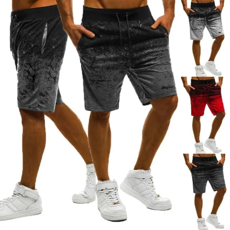 Мужские шорты Карго, повседневные летние пляжные спортивные штаны для спортзала, простые эластичные штаны для фитнеса, бодибилдинга, бега, тренировки, пляжные брюки