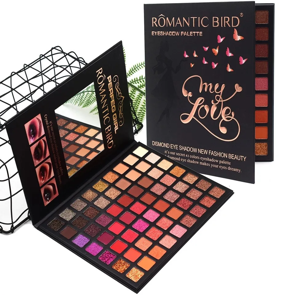 

Colorful Eyeshadow Palette Matte 63 Colors Shimmer Bright Glitter Eye Shadow Pallete Silky Powder Pigmented Makeup Palette