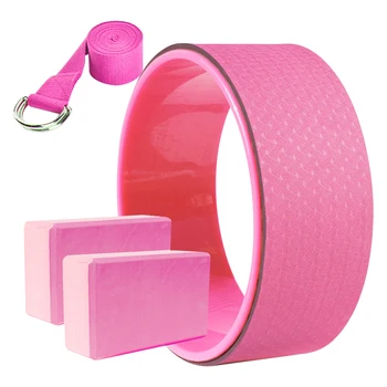 

4pcs/set Pilates Ring Back Training Bodybuilding Anti Slip Yoga Wheel Fitness Blocks Backbends Exercise Tools Stretch Band