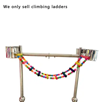 

Bird Colorful Swing Wooden Bridge Climbing Ladder Toy 10 Steps Non Toxic Light Weight Durable Practical Portable