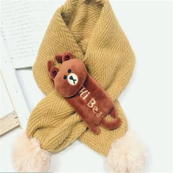 

Han Guodong door new cross hair bulb ball scarf cartoon small animal collar collar boy baby girls joker T56