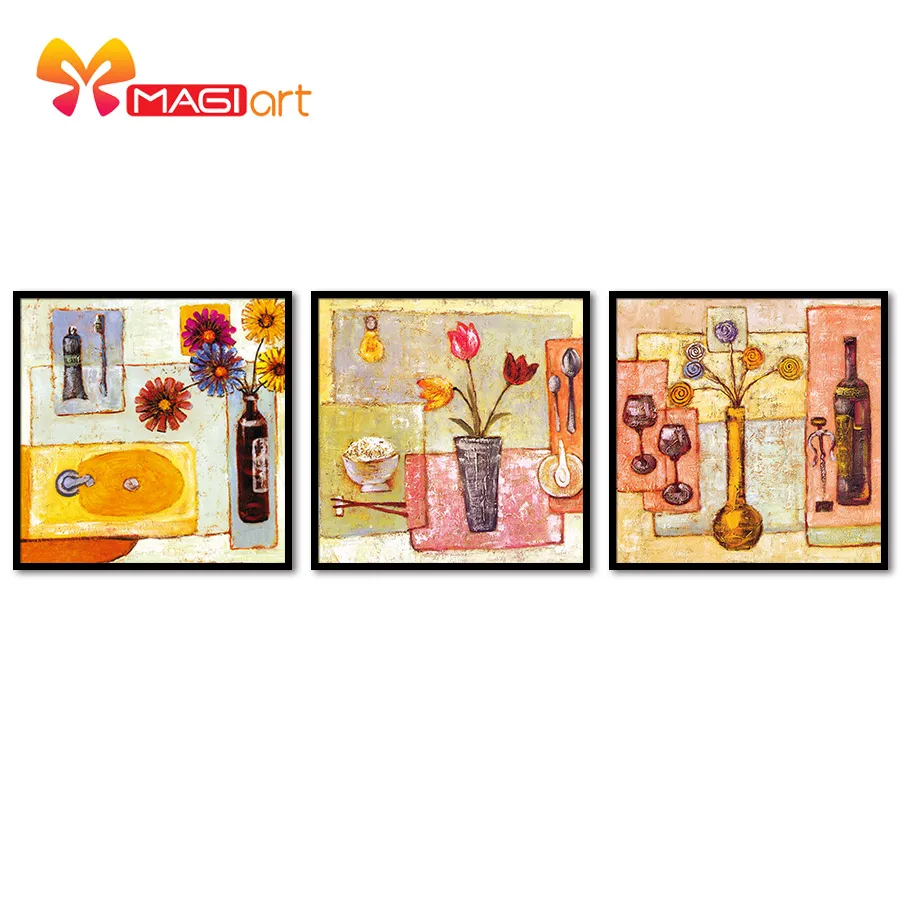 

Cross stitch kits Embroidery needlework sets 11CT water soluble canvas patterns 14CT A table with flowers-NCMF063