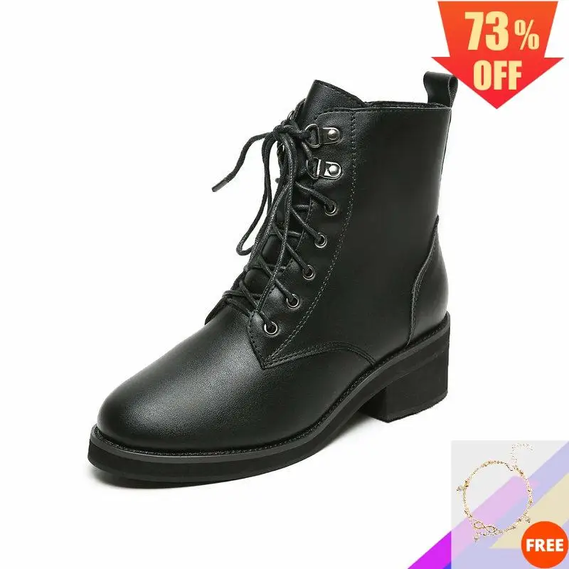 black leather non slip boots