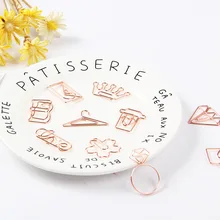 10 pieces of DIY rose metal bookmark paper clip back to school student stationery teacher supplies office business card holder