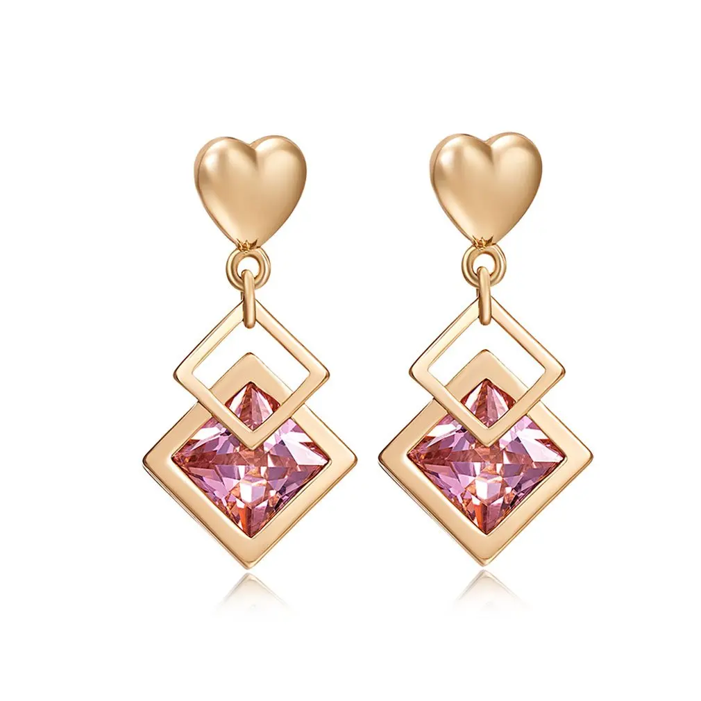 

Stanless Steel Beautiful Zircon Dangle Earrings Simple and stylish Trinkets Zircon Earrings Earrings Women Earrings 2018 New