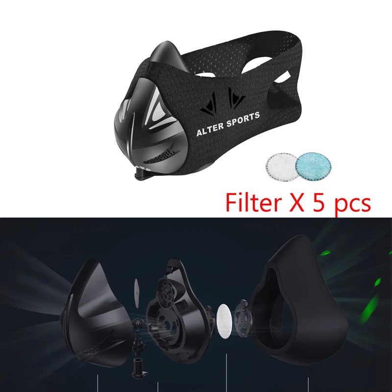 ALTER SPORTS MASK for Training Dust Mask Running Fitness High Altitude Simulation Elevation Cardio Workout Home PM 2.5 2.0 3.0 |