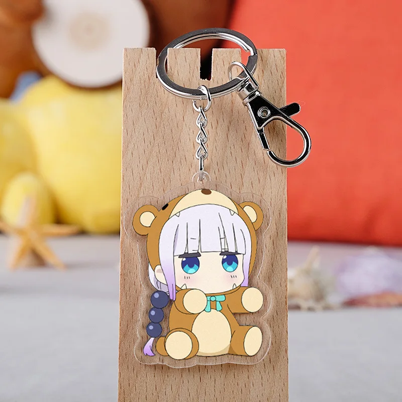 Miss Kobayashi's Dragon Maid Pendants Keychain Anime Cartoon Figure Toru Kanna Kamui Car Key Chains Holder Keyrings Jewelry | Украшения