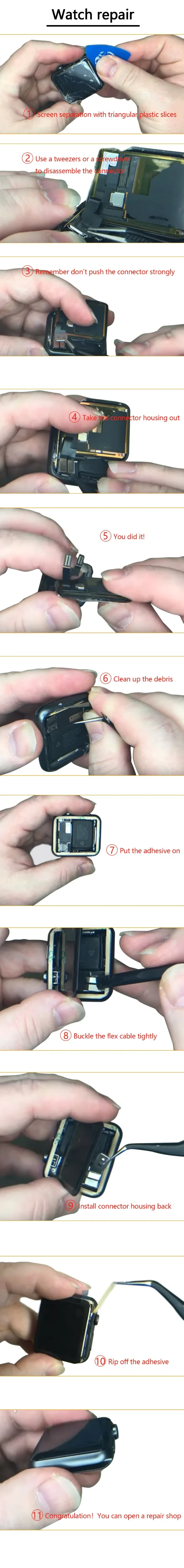Есть для Apple Watch Series 2 ЖК-дисплей сенсорный экран дигитайзер Series2 S2 38 мм/42 мм Pantalla ЖК Замена Черный