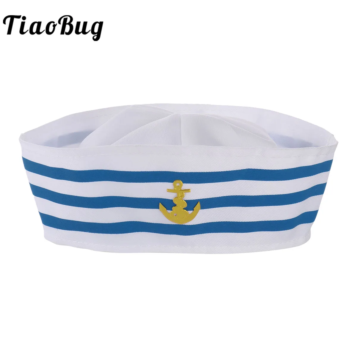 White Children Cotton Yacht Cap Captain Hat Costume Accessory Sailor Navy Pilot 