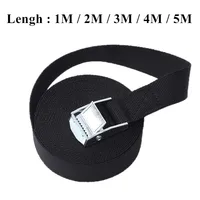 New 1M/2M/3M/4M/5M Black Buckle Tie-Down Belt Cargo Straps for Car Motorcycle Bike Metal Buckle Tow Rope Strong Ratchet Belt 1