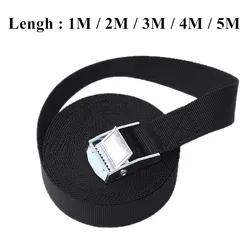 Durable Black Buckle Tie - Down Cargo Straps with Metal Buckle (Black 3M)