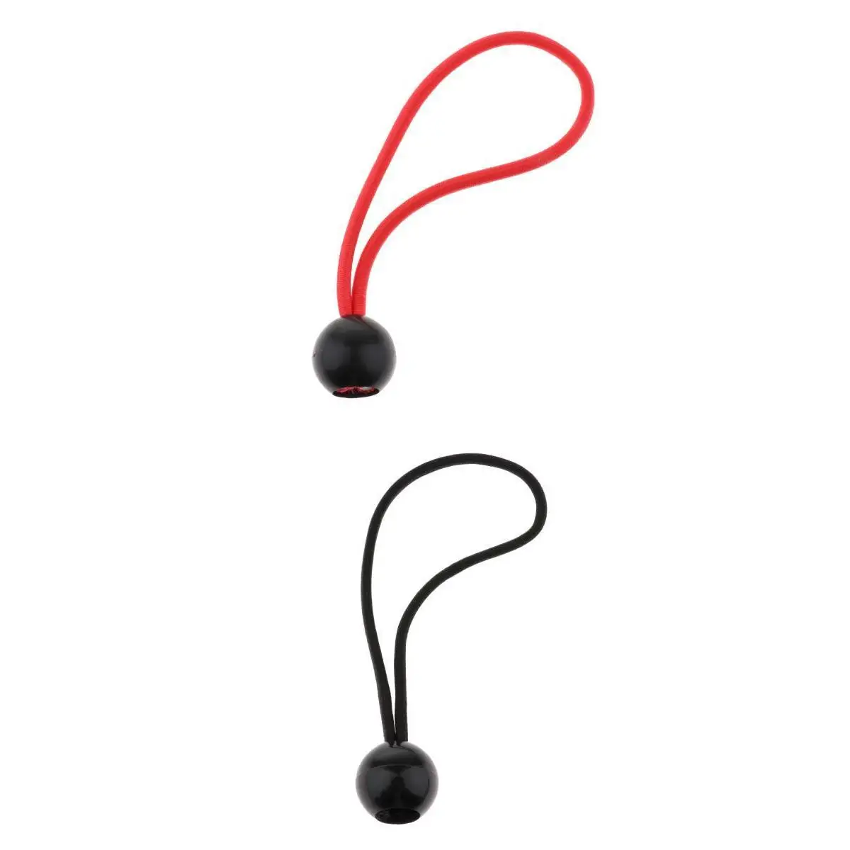 2 Pieces 5.5 inch Heavy Duty Ball Bungee Canopy Tarp Tie Down Cord Photography Ball Head Fixed Accessory, Black+Red