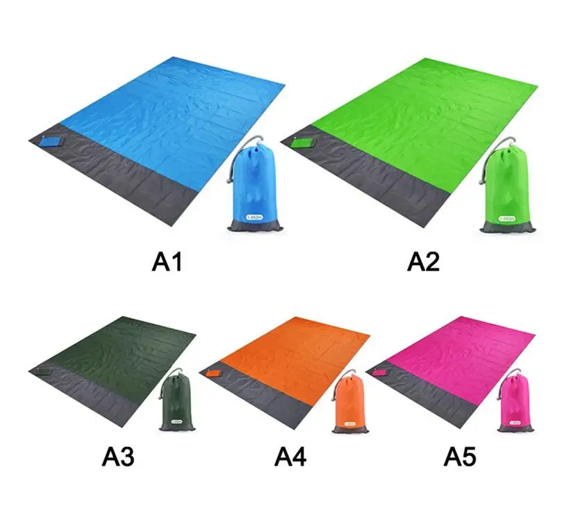 

2x2.1m Waterproof Pocket Beach Blanket Folding Camping Mat Mattress Portable Lightweight Mat Outdoor Picnic Mat Sand Beach Mat