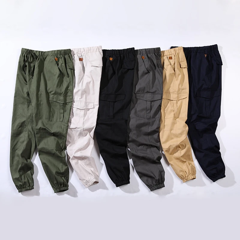 Pantalon Cargo Homme Multi Poches, Coupe Droite Slim, S-3XL, Décontracté