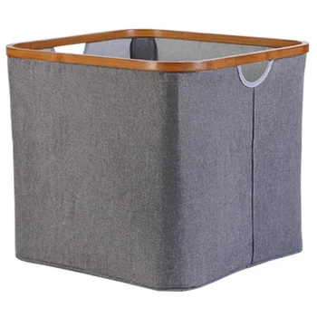 

Bamboo Laundry Basket with Lid Hampers For Laundry Hamper with Handles Foldable Hamper Easily Transport Laundry,Grey