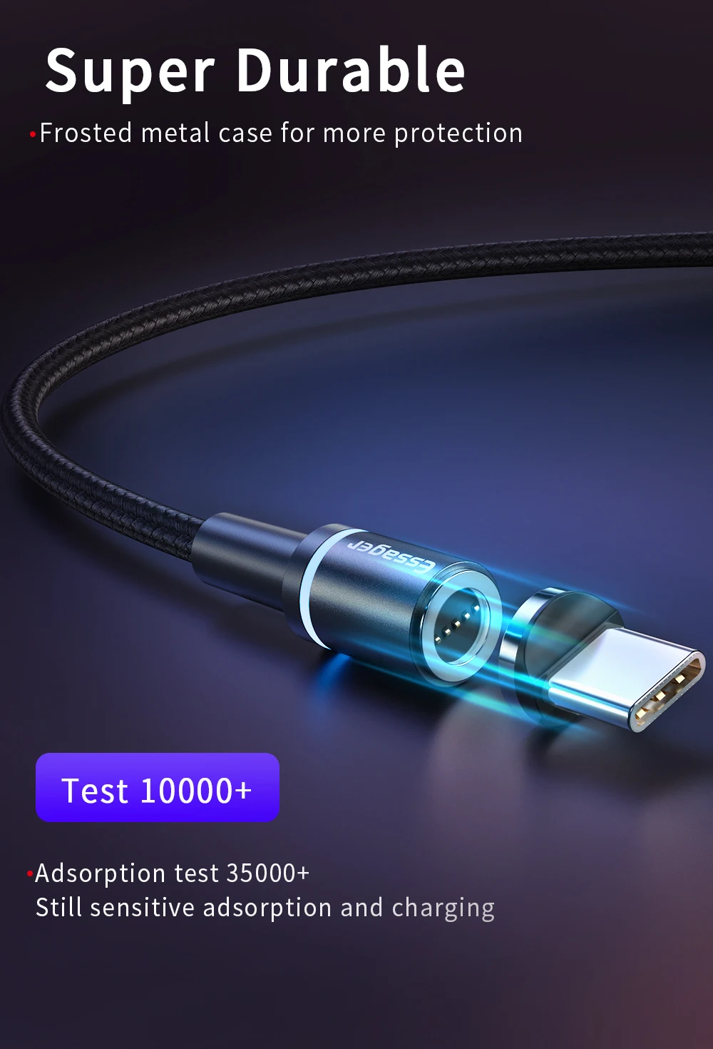 Магнитный кабель Micro USB Essager для IPhone samsung Android, кабель USB для быстрой зарядки, 3 м шнур, Магнитный адаптер зарядного устройства