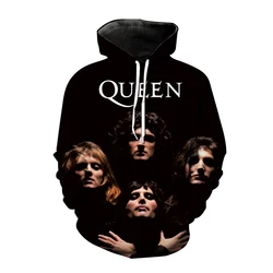 Rock Queen Band Freddie Mercury Hoodies Men Women's Sweatshirts Harajuku Pullovers Streetwear Kpop Boys Girls Oversized Clothing