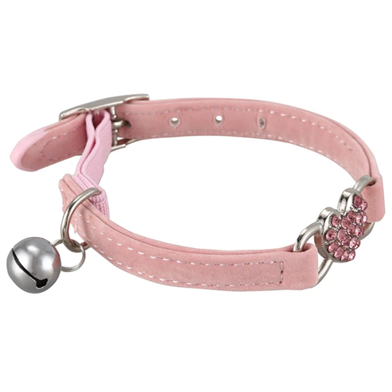 2x Heart Charm and Bell Cat Collar Safety Elastic Adjustable with Soft Velvet Collar Pet Product Small S Pink & Blue 2x Heart Charm and Bell Cat Collar Safety Elastic Adjustable with Soft Velvet Collar Pet Product Small S Pink & Blue