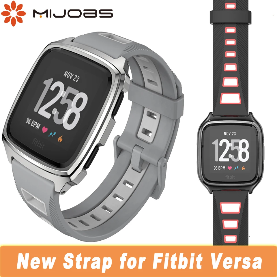 

Mijobs Bracelet for amazfit bip 2 Strap Case Cover for Fitbit Versa Accessories Smart Wristband for Fitbit Versa Wrist Strap
