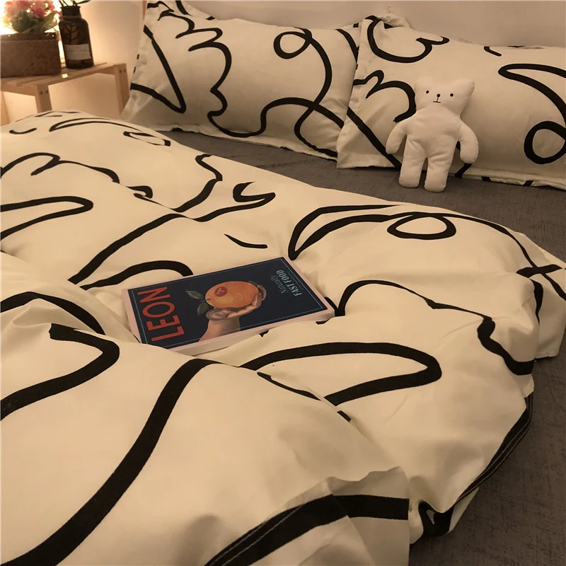 Juego de cama individual de matrimonio, funda nórdica de 140x190, Sábana,  juego de ropa de cama para dos personas, adorno de cama de 200x200, colcha  para niños - AliExpress