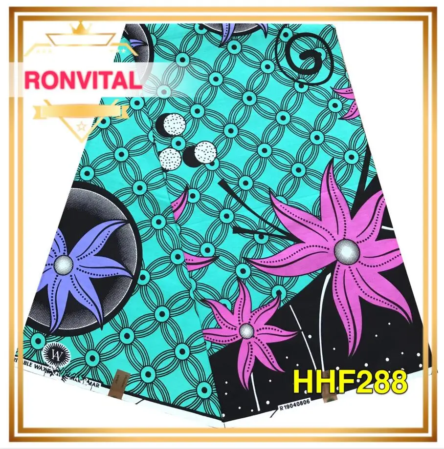 HHF288 Женское платье DIY африканская печатная ткань ronvital восковая ткань высокого качества хлопок Материал DIY ткани 6 ярдов/партия - Цвет: HHF288