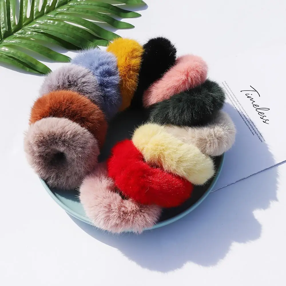 Женская повязка для волос аксессуар из искусственного кроличьего меха милая на