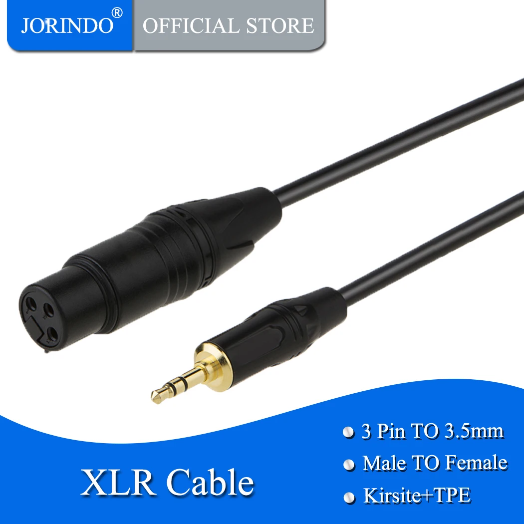 JORINDO 3.5mm (1/8 Inch) Stereo Male to XLR Female Cable Gold Plated connector Black | Электроника