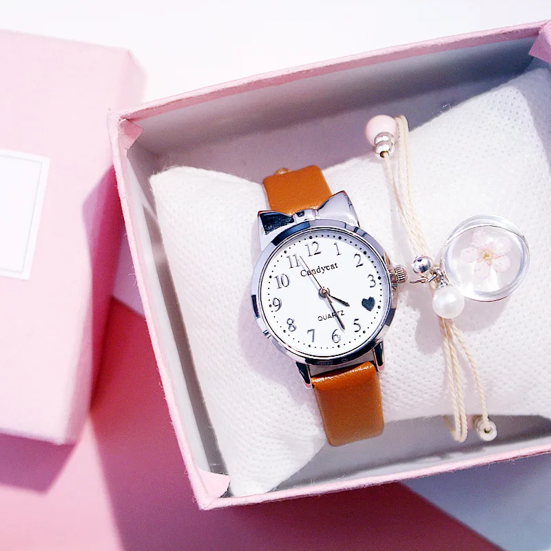Женские часы, браслет, набор, звездное небо, женские часы-браслет, повседневные, кожа, кварцевые наручные часы, часы, Relogio Feminino - Цвет: with bracelet