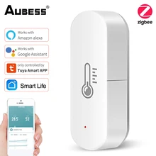 

Aubess Zigbee Smart Temperature Humidity Sensor Battery Power Indoor Outdoor Hygrometer Thermometer Detector Home Security Alexa