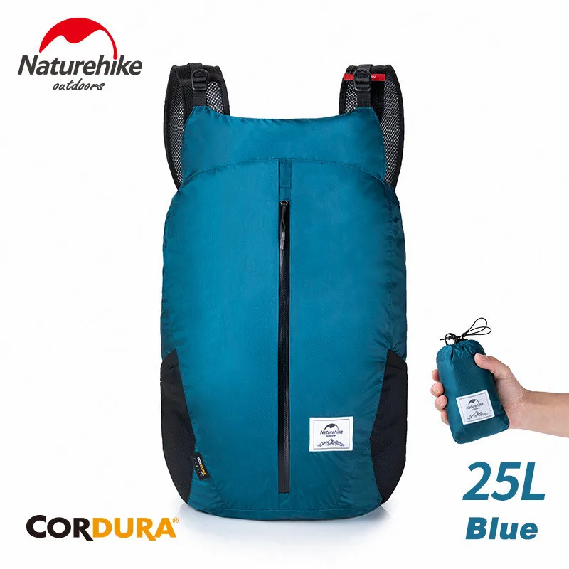 Blue Naturehike высокое качество CORDURA 25L складной портативный рюкзак Водонепроницаемый 30D нейлоновая сумка для бега легкая модная спортивная сумка - Цвет: Blue
