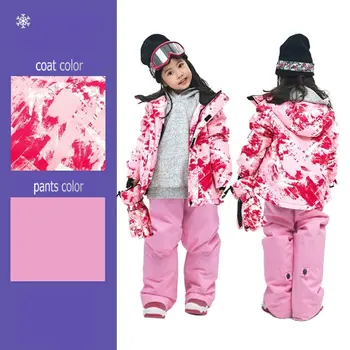

JO&MI 2020 children's ski suit winter waterproof super warm colorful boy and girls snow ski jacket and pants